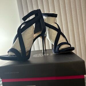 Vince Camuto Navy Stiletto Heels Elegant Design